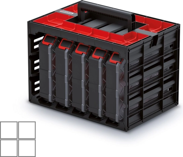 Skab med 5 organisere TAGER CASE til værktøj og komponenter