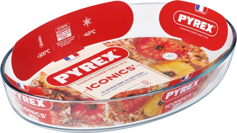 Ovnfast oval fad PYREX 4,2 l glas 40 × 27 × 7 cm