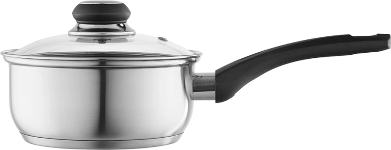 Altom Design Emilio rustfri kasserolle 1,2 l 16 cm med glaslåg