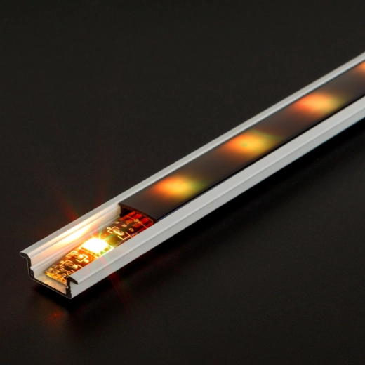 Hvidt indbygget U-profil i aluminium til LED-strip 1000 mm