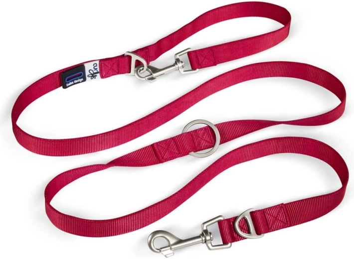 Curli justerbar nylonline til hunde rød L 200 × 2 cm