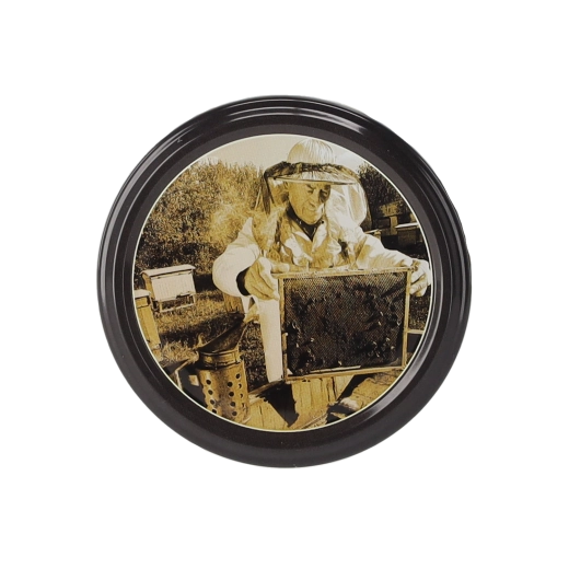 Twist-off låg 82 mm med 6 gribere – motiv biavler med ramme