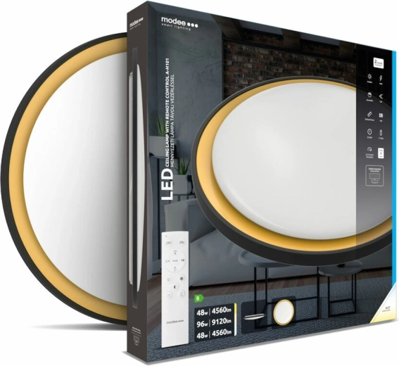 Loftmonteret LED-armatur Modee Smart Lighting A‑H101, dæmpbart, 3CCT, Ø540 mm, fjernbetjening