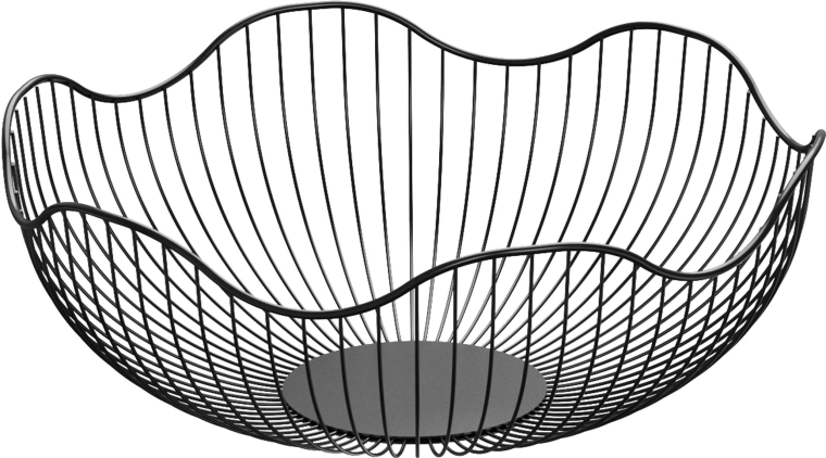Frugtskål af sort tråd 28 × 10,6 cm
