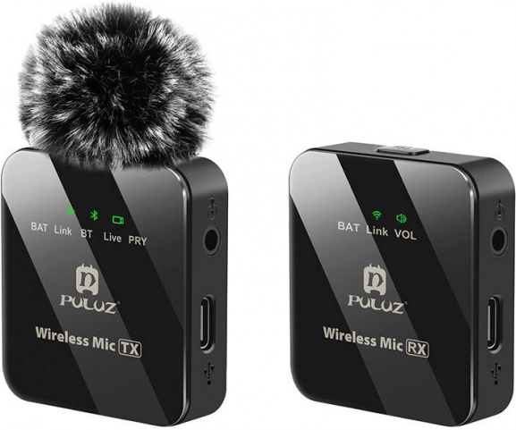 Trådløs lavaliermikrofon Puluz 1 TX + 1 RX