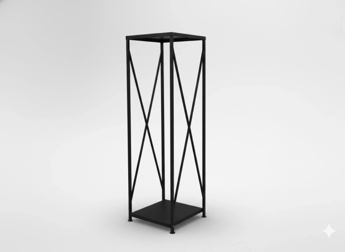 Metalsøjle til brænde 34 × 34 × 111 cm