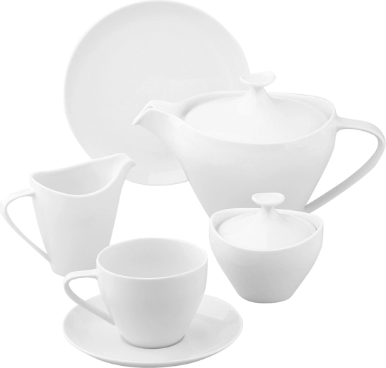 Kaffeservicet Mariapaula Moderna i hvid til 6 personer, 21 dele
