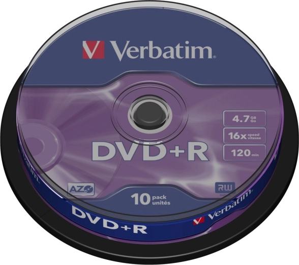 Verbatim DVD+R Matt Silver 4,7 GB 16x - 10 stk.