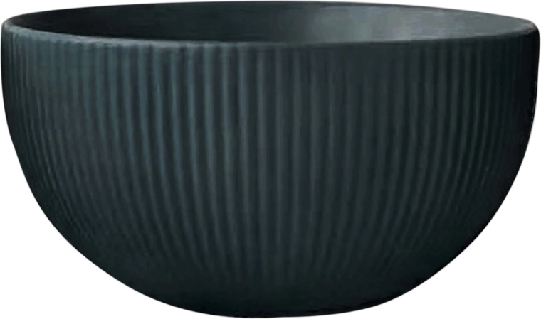 keramisk skål KITCHISIMO 710 ml, riflet, mørkegrøn