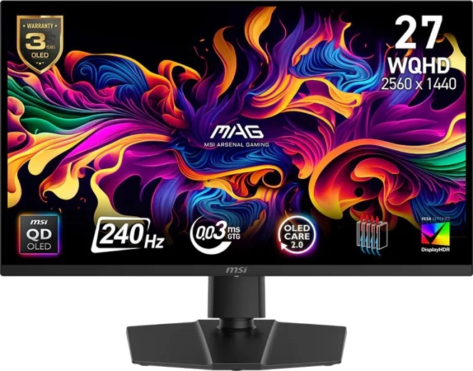 Gamingmonitor 27" QD‑OLED WQHD 240 Hz MAG 271QP, sort