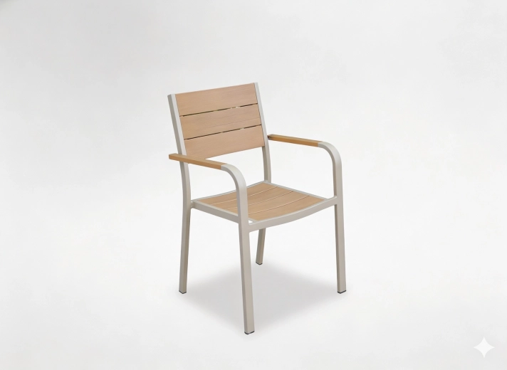 Aluminium havestol beige 55 × 55 × 86 cm