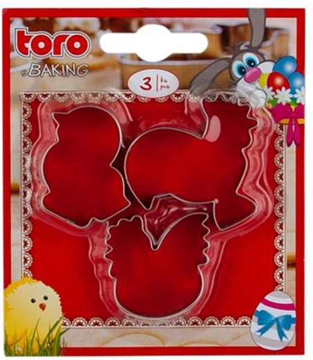Påske-udstiksforme – hane, høne og kylling, sæt 3 stk.