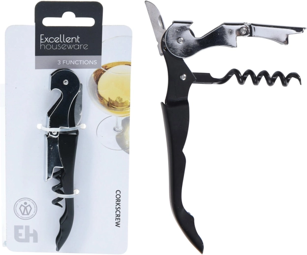 Tjeneråbner 3-i-1 metal sort
