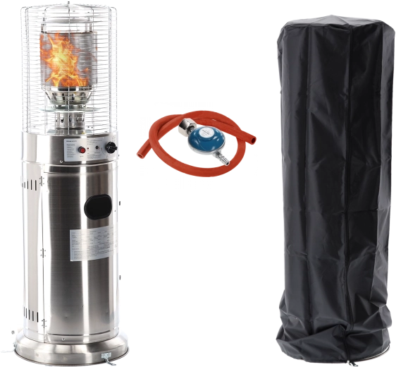 Gasterassevarmer i rustfrit stål 136 cm – kompakt