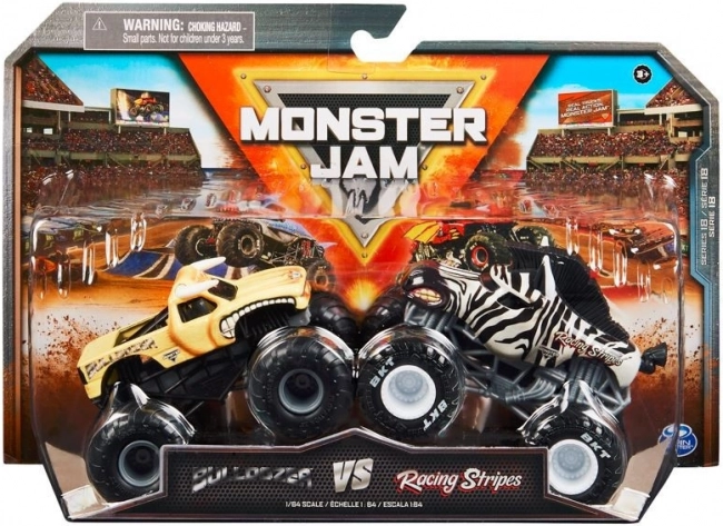 Sæt med 2 Monster Jam-køretøjer 1:64 i støbt udgave