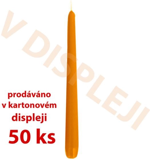 Kegleformede paraffinlys orange 18,5 × 2,3 cm (50 stk.)