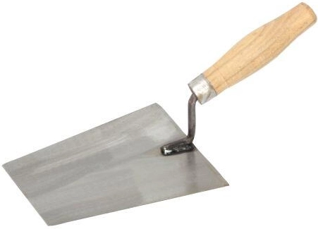 Murerske af slebet stål 180 × 130 mm med træhåndtag