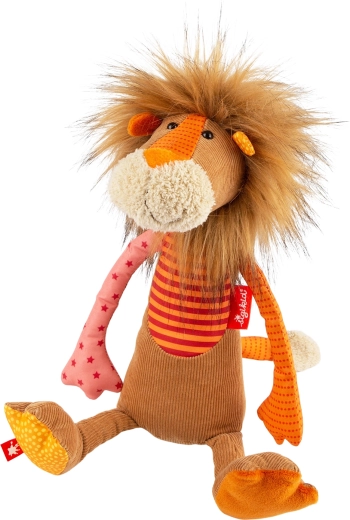 Første plysløve i patchwork 32 cm Sigikid