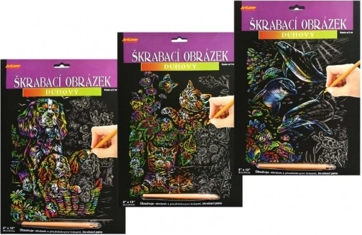 Regnbue-skrabebillede Hunde 20x25 cm