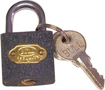 Hængelås 40 mm, stål, 3 nøgler