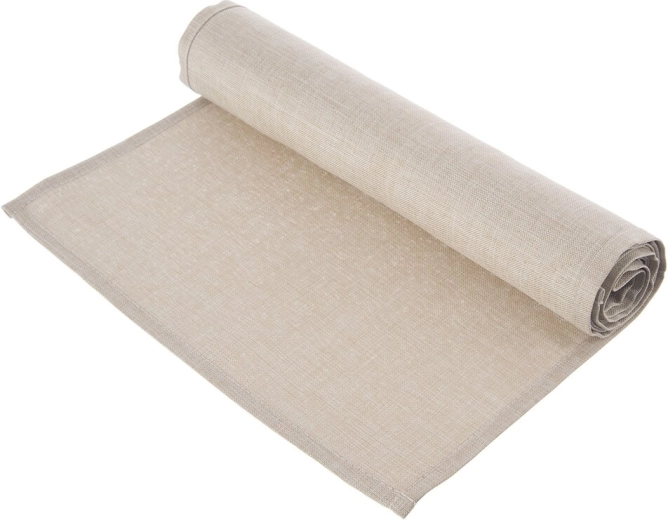 Beige bordløber i polyester 160 × 30 cm