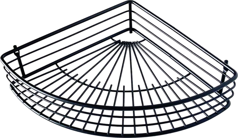 Hjørnebadereol af sort tråd 31,5 × 22,7 cm