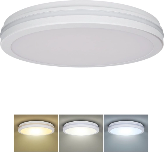 Solight LED-loftlampe Gari 44 W 3960 lm 3CCT IP65 40 cm hvid