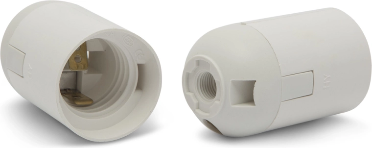 Hvid plastfatning E27