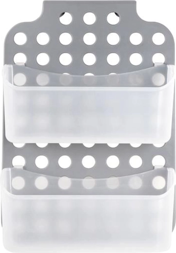 Hængende to-etagers badeværelseshylde Toro 35,5 × 25,5 cm, grå