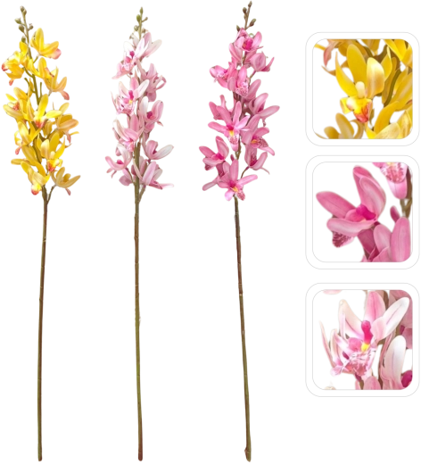 Kunstig Cymbidium-orchidégren – farvemix