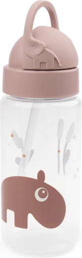 Done by Deer flaske med sugerør Ozzo pink 350 ml