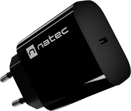 Natec Ribera USB‑C 20 W vægoplader, sort