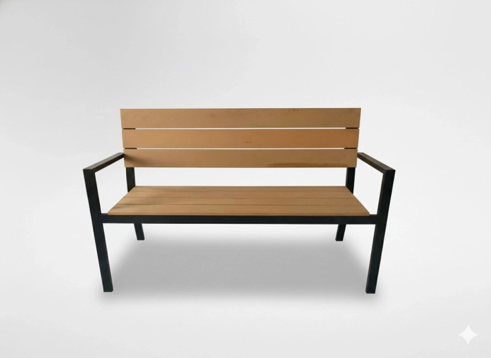 Havbænk med ryglæn Garden Line 118 × 54 × 77 cm, brun – 1 stk.