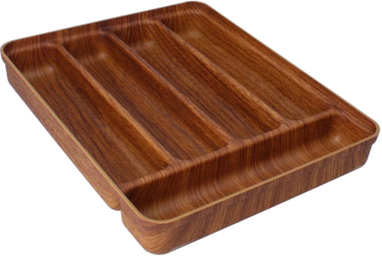 Bestikindsats til skuffe, 5 rum, brun