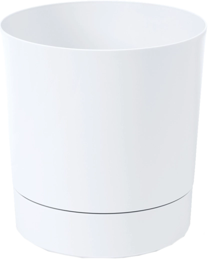 Urtepotteskjuler med underskål Aura 38 cm hvid mat