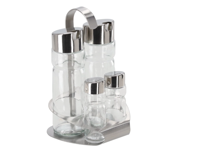 Krydderisæt 4-delt i rustfrit stål og glas