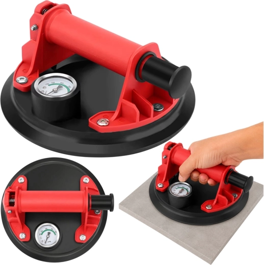 Vakuumsugekop til fliser og glas med manometer 20 cm