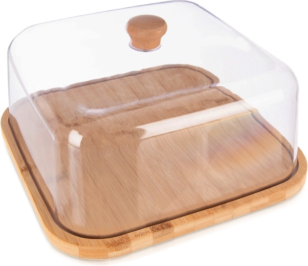 Bambus serveringsbræt med låg, kvadratisk 30 × 30 × 17 cm