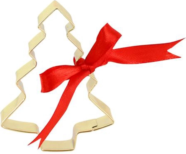 Udstiksform til småkager gylden juletræ 7 cm