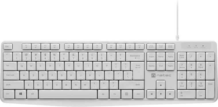 Natec Nautilus slankt kontortastatur US hvid
