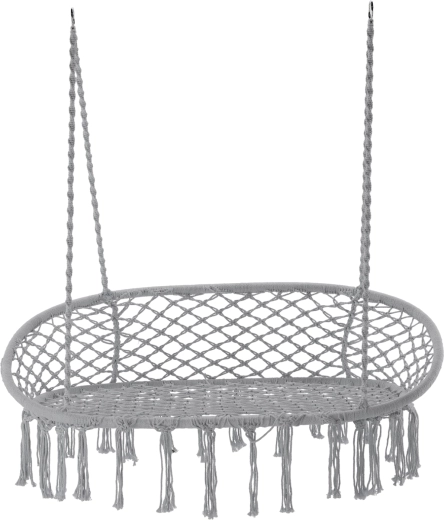 Dobbelt hængekarmstol grå