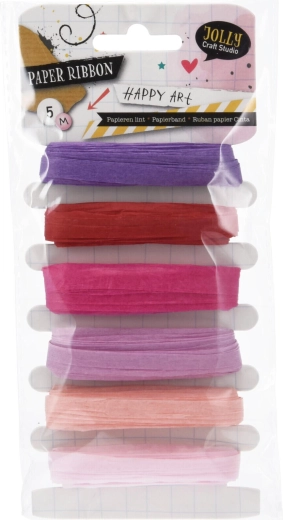 Papirgavebånd 5 m – farvemix (6 stk)