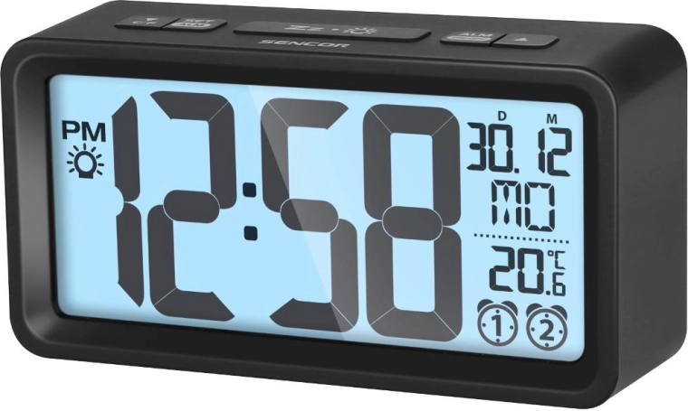 Digitalt vækkeur Sencor med termometer