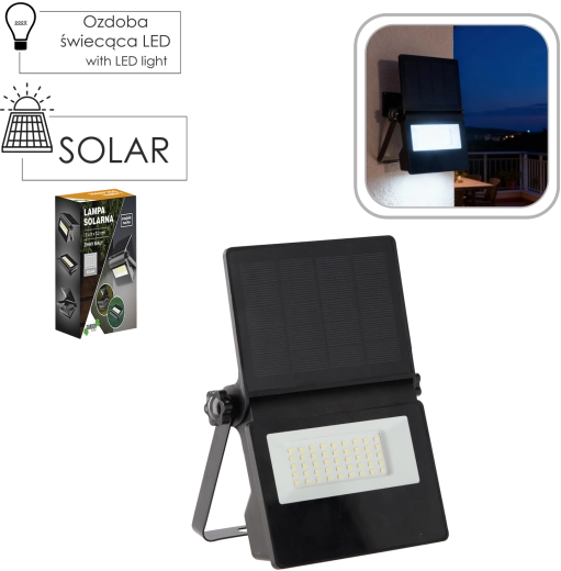 Solcelledrevet LED væglampe med bevægelsessensor