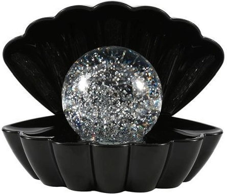 Dekorativ lampe Musling med glitrende kugle, USB og batteridrift