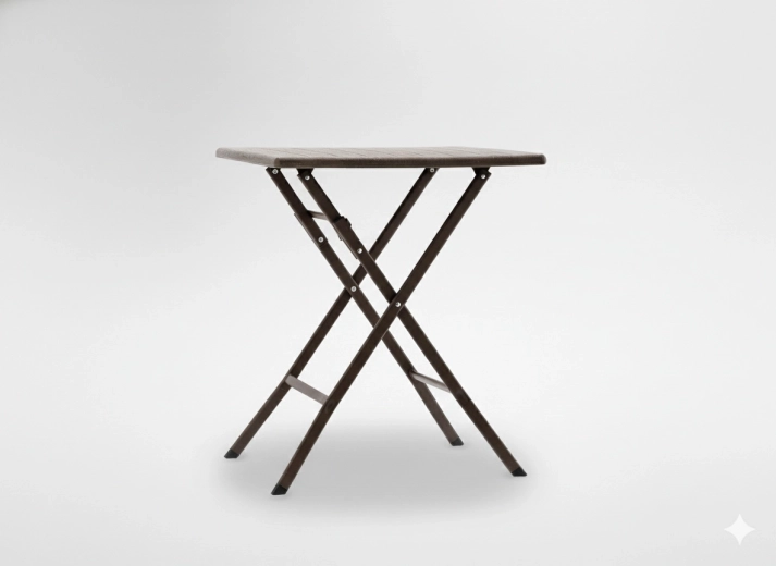 Sammenklappeligt campingbord 61,5 × 61,5 × 73 cm brun