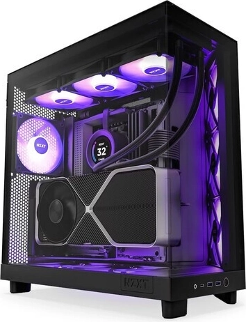 NZXT H6 Flow RGB kabinet med panoramaglas – sort