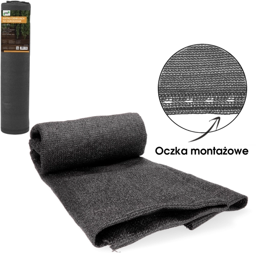 Afskærmningsnet til hegn antracit 1,5 × 10 m 135 g/m² 90 %
