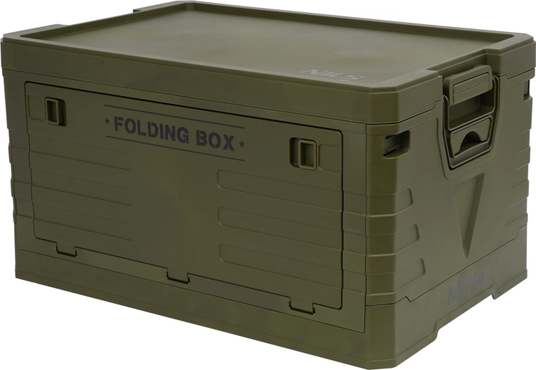 Sammenklappelig opbevaringsboks med låg 50 l NILS Camp grøn