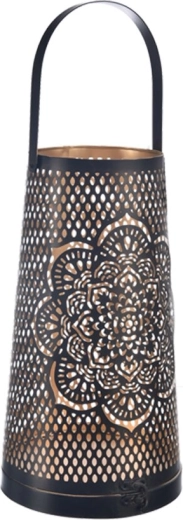Metallysestage Mandala sort/guld 30 cm